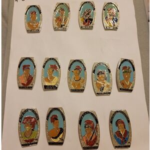 Lot of 13 Vintage Lions Club International Native American Chief Enamel Pins